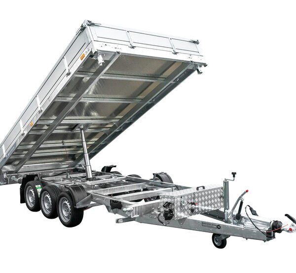 REMORQUE BENNE HYDRAULIQUE 3 ESSIEUX 400x200 UNITRAILER TASKER 400/3C 3500 KG